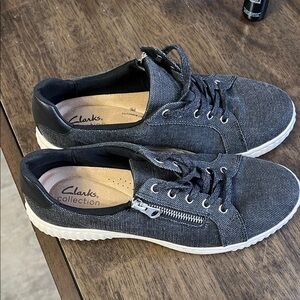 Clarks womens Gray Sneakers with White Sole